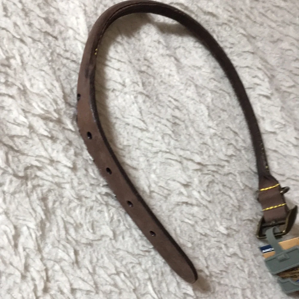 Timberwolf Brown Leather Round Dog Collar